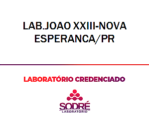 Exame Toxicológico - Nova Esperanca-PR - LAB.JOAO XXIII-NOVA ESPERANCA/PR (C.N.H, Empregado CLT, Concurso Público)