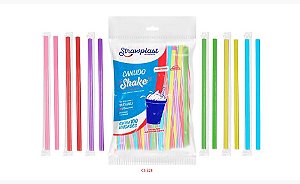 Canudo Flexível Shake 8mm Colorido c/100 un. - Strawplast