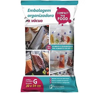 Embalagem Organizadora a Vácuo para Alimentos G 30x34cm c/5 unidades