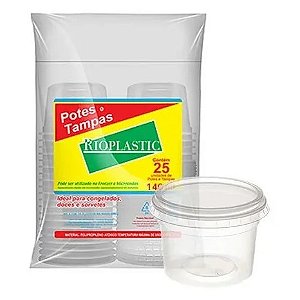 Kit Pote Descartável 140ml Redondo com  Tampa c/25 un. - Rioplastic