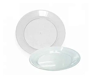 Prato Acrílio Redondo - Cristal - 22 cm c/10 unid. - ElitePlastic