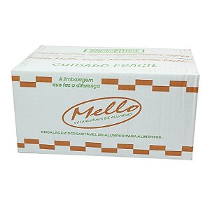 Marmitex de Alumínio M90 Retangular 220ml Manual com 100 un. - Mello