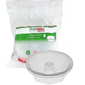Forma Para Pudim Família com Tampa 1,1 L c/ 5 unidades