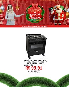 FOGÃO DELICATO CLARICE 5BCS PRETO/FOSCO