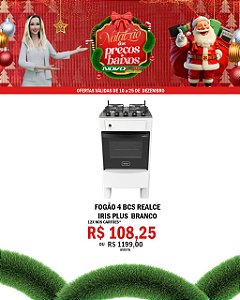 FOGÃO 4 BCS REALCE IRIS PLUS BRANCO