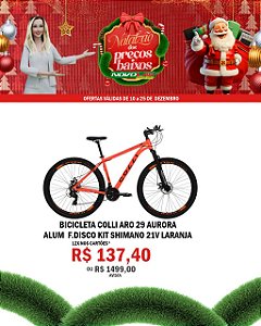 BICICLETA COLLI ARO 29 AURORA ALUM F.DISCO KIT SHIMANO 21V LARANJA
