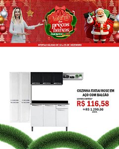 COZINHA ITATIAI ROSE EM AÇO COM BALCÃO