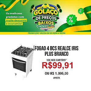 FOGÃO REALCE IRIS PLUS 4 BOCAS BRANCO