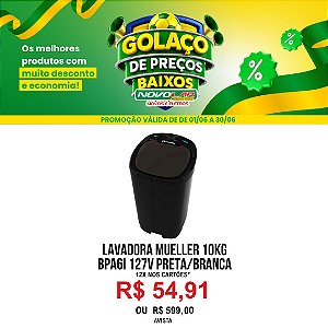 LAVADORA MUELLER 10KG BPA6I 127V PRETA
