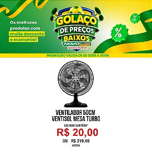 VENTILADOR VENTISOL MESA TURBO 50CM PRETO