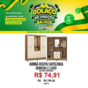 GUARDA ROUPA CAPELINHA DEMÓBILE LORD 4 PORTAS