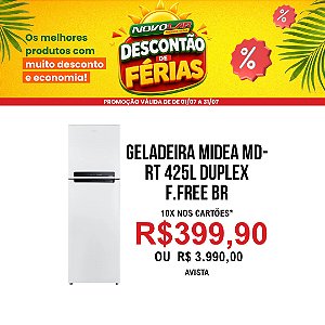 GELADEIRA MIDEA MD-RT 425L DUPLEX FROST FREE BRANCA