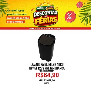 LAVADORA MUELLER 10KG BPA6I 127V PRETA/BRANCA