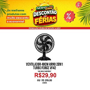 VENTILADOR 40CM ARNO 2 EM 1 TURBO FORCE VF42 PRETO