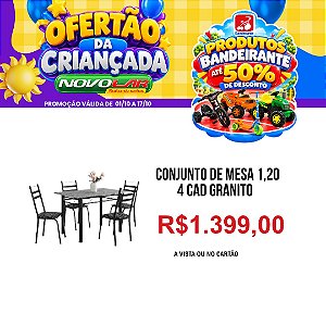 CONJUNTO DE MESA 1,20 4 CAD GRANITO