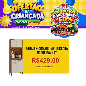ATUALLE-ARMARIO 4P 1G CEARA NOGUEIRA/NAT