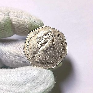 Moeda Estrangeira Fifty New Pence de 1981 Inglaterra