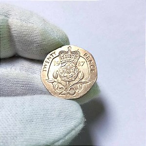 Moeda Estrangeira Twenty Pence de 1987 Inglaterra