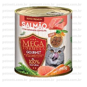 PATE PARA GATOS 280 GR GOURMET SALMAO COM CENOURA E ERVILHA