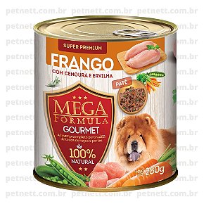 PATE PARA CÃES 280 GR GOURMET FRANGO COM CENOURA E ERVILHA