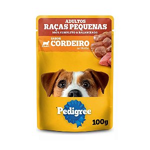 Ração Úmida Pedigree para Cães Adultos Raças Pequenas Sachês Cordeiro ao molho 100g