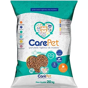 granulado de madeira para gatos care pet 20 kg
