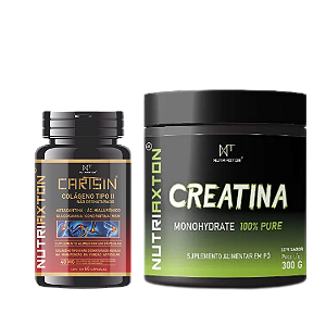 COMBO CREATINA NUTRIAXTON 300 G COM CARTSIN-COLÁGENO TIPO 2 COM ASTAXANTINA