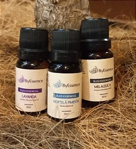 Kit 3 Óleos Essenciais ByEssence - Hortelã Pimenta, Lavanda e Melaleuca