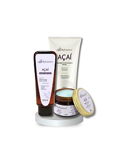 Kit Açai Facial - Sabonete, Hidratante e Sabonete Esfoliante