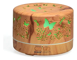 Difusor Aromatizador Umidificador 700ml 7 Cores Ultrasonico Cor Madeira Borboleta