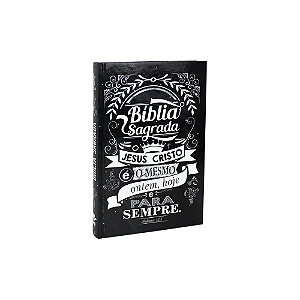 BÍBLIA SAGRADA NTLH - CAPA DURA/PRETA COM DETALHES EM BRANCO