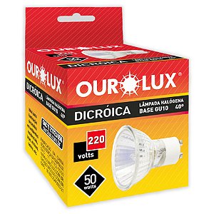 Kit 3 Lâmpadas Halógena Dicroica MR16 50W 2800K 220V GU10