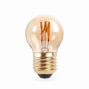 Kit 7 Lâmpada Filamento Led Âmbar Bolinha G45 2W 2200K Bivolt