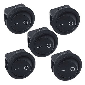 Kit 5 Botão Liga Desliga Chave Gangorra Interruptor On Off