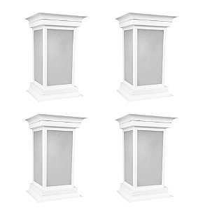 Kit 4 Arandela Colonial Quadrada Branca Parede Externa