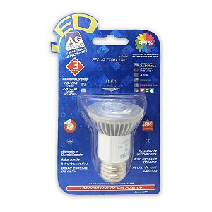 Kit 2 Lâmpadas Led Dicroica MR16 3W 6400K E27 127V