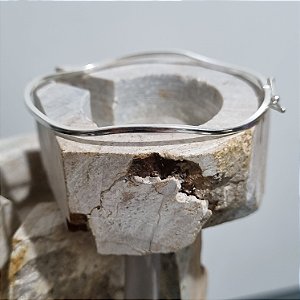 Pulseira Bracelete Fio Quadrado Ondulado de Prata 925