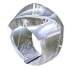 Anel Em Pedra Quartzo Cristal Natural Base Diagonal No. 23