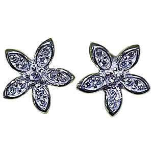 Brinco de Prata 925 Florzinha Pétalas Cristal