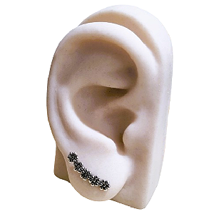 Brinco Ear Cuff Margaridas de Prata 925