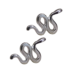 Brinco Mini Cobra Lisa de Prata 925