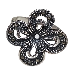 Anel Flor Vazada com Marcassitas No.17
