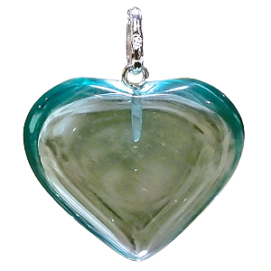 Pingente Coração Obsidiana Verde e Prata 925