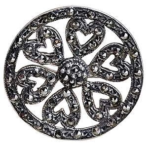 Anel Mandala Corações de Prata 925 e Marcassitas No. 17/18