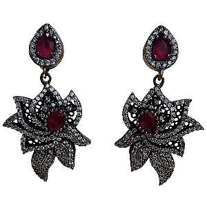 Brinco Turco Prata 925 e Bronze Orquídea