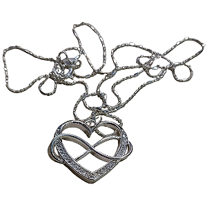 Pingente Coração Infinito com Corrente Prata 925