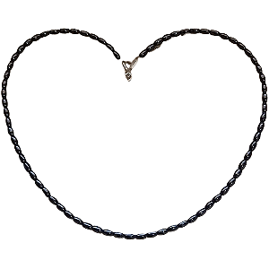 Colar Choker de Hematita Oval e Prata 925 P