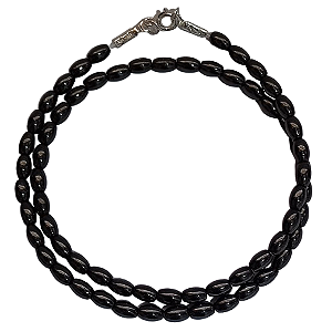 Colar Choker de Hematita Oval e Prata 925 M