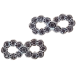 Brinco Infinito de Prata 925 com Zircônias Cristal 8mm