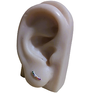 Brinco de Prata 925 Arco Íris Zircônias Coloridas